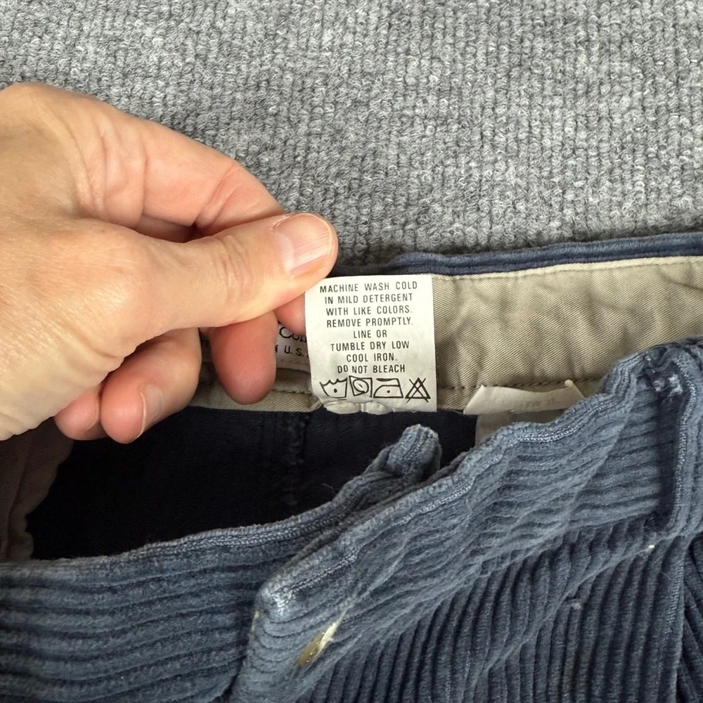 Vintage 90s Y2K Mens Corduroy Pants Pleated Blue 36x32 Relaxed Fit Workwear Fall